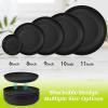imageHomienly 10 inch Wheat Straw Dinner Plates Set of 8  Alternative to Plastic Microwave ampamp Dishwasher Safe Unbreakable Kids Plates with 4 Colors Classic BrightBlack
