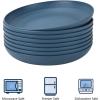 imageHomienly 10 inch Wheat Straw Dinner Plates Set of 8  Alternative to Plastic Microwave ampamp Dishwasher Safe Unbreakable Kids Plates with 4 Colors Classic BrightBlue