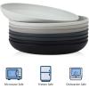 imageHomienly 10 inch Wheat Straw Dinner Plates Set of 8  Alternative to Plastic Microwave ampamp Dishwasher Safe Unbreakable Kids Plates with 4 Colors Classic BrightStone Gray