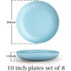 imageHomienly 10 inch Wheat Straw Dinner Plates Set of 8  Alternative to Plastic Microwave ampamp Dishwasher Safe Unbreakable Kids Plates with 4 Colors Classic BrightMemphis Series