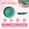 imageHomienly 10 inch Wheat Straw Dinner Plates Set of 8  Alternative to Plastic Microwave ampamp Dishwasher Safe Unbreakable Kids Plates with 4 Colors Classic BrightGreenTexture