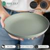 imageHomienly 10 inch Wheat Straw Dinner Plates Set of 8  Alternative to Plastic Microwave ampamp Dishwasher Safe Unbreakable Kids Plates with 4 Colors Classic BrightLight GreyTexture