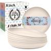 imageHomienly 10 inch Wheat Straw Dinner Plates Set of 8  Alternative to Plastic Microwave ampamp Dishwasher Safe Unbreakable Kids Plates with 4 Colors Classic BrightBeige