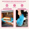 imageHomienly 10 inch Wheat Straw Dinner Plates Set of 8  Alternative to Plastic Microwave ampamp Dishwasher Safe Unbreakable Kids Plates with 4 Colors Classic BrightSky BlueTexture