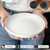 imageHomienly 10 inch Wheat Straw Dinner Plates Set of 8  Alternative to Plastic Microwave ampamp Dishwasher Safe Unbreakable Kids Plates with 4 Colors Classic BrightWhiteTexture