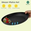 imageHomienly 10 inch Wheat Straw Dinner Plates Set of 8  Alternative to Plastic Microwave ampamp Dishwasher Safe Unbreakable Kids Plates with 4 Colors Classic BrightBlack