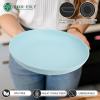 imageHomienly 10 inch Wheat Straw Dinner Plates Set of 8  Alternative to Plastic Microwave ampamp Dishwasher Safe Unbreakable Kids Plates with 4 Colors Classic BrightLight BlueTexture