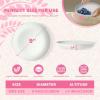 imageHomienly 10 inch Wheat Straw Dinner Plates Set of 8  Alternative to Plastic Microwave ampamp Dishwasher Safe Unbreakable Kids Plates with 4 Colors Classic BrightWhiteTexture
