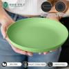 imageHomienly 10 inch Wheat Straw Dinner Plates Set of 8  Alternative to Plastic Microwave ampamp Dishwasher Safe Unbreakable Kids Plates with 4 Colors Classic BrightLight GreenTexture