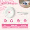 imageHomienly 10 inch Wheat Straw Dinner Plates Set of 8  Alternative to Plastic Microwave ampamp Dishwasher Safe Unbreakable Kids Plates with 4 Colors Classic BrightWhiteTexture