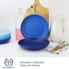 imageHomienly 10 inch Wheat Straw Dinner Plates Set of 8  Alternative to Plastic Microwave ampamp Dishwasher Safe Unbreakable Kids Plates with 4 Colors Classic BrightOcean