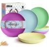 imageHomienly 10 inch Wheat Straw Dinner Plates Set of 8  Alternative to Plastic Microwave ampamp Dishwasher Safe Unbreakable Kids Plates with 4 Colors Classic BrightMemphis Series