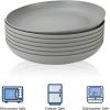 imageHomienly 10 inch Wheat Straw Dinner Plates Set of 8  Alternative to Plastic Microwave ampamp Dishwasher Safe Unbreakable Kids Plates with 4 Colors Classic BrightGray