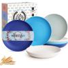 imageHomienly 10 inch Wheat Straw Dinner Plates Set of 8  Alternative to Plastic Microwave ampamp Dishwasher Safe Unbreakable Kids Plates with 4 Colors Classic BrightIsland Series
