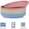 imageHomienly 10 inch Wheat Straw Dinner Plates Set of 8  Alternative to Plastic Microwave ampamp Dishwasher Safe Unbreakable Kids Plates with 4 Colors Classic BrightFresh Light