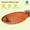 imageHomienly 10 inch Wheat Straw Dinner Plates Set of 8  Alternative to Plastic Microwave ampamp Dishwasher Safe Unbreakable Kids Plates with 4 Colors Classic BrightClassic Bright