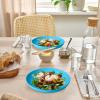 imageHomienly 10 inch Wheat Straw Dinner Plates Set of 8  Alternative to Plastic Microwave ampamp Dishwasher Safe Unbreakable Kids Plates with 4 Colors Classic BrightSky BlueTexture