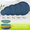 imageHomienly 10 inch Wheat Straw Dinner Plates Set of 8  Alternative to Plastic Microwave ampamp Dishwasher Safe Unbreakable Kids Plates with 4 Colors Classic BrightClassic Bright