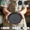 imageHomienly 10 inch Wheat Straw Dinner Plates Set of 8  Alternative to Plastic Microwave ampamp Dishwasher Safe Unbreakable Kids Plates with 4 Colors Classic BrightBlack
