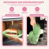 imageHomienly 10 inch Wheat Straw Dinner Plates Set of 8  Alternative to Plastic Microwave ampamp Dishwasher Safe Unbreakable Kids Plates with 4 Colors Classic BrightLight GreenTexture