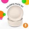 imageHomienly 10 inch Wheat Straw Dinner Plates Set of 8  Alternative to Plastic Microwave ampamp Dishwasher Safe Unbreakable Kids Plates with 4 Colors Classic BrightBeige