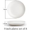 imageHomienly 10 inch Wheat Straw Dinner Plates Set of 8  Alternative to Plastic Microwave ampamp Dishwasher Safe Unbreakable Kids Plates with 4 Colors Classic BrightIsland Series