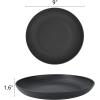 imageHomienly 10 inch Wheat Straw Dinner Plates Set of 8  Alternative to Plastic Microwave ampamp Dishwasher Safe Unbreakable Kids Plates with 4 Colors Classic BrightBlack