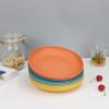 imageHomienly 10 inch Wheat Straw Dinner Plates Set of 8  Alternative to Plastic Microwave ampamp Dishwasher Safe Unbreakable Kids Plates with 4 Colors Classic BrightClassic Bright