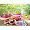 imageHomienly 10 inch Wheat Straw Dinner Plates Set of 8  Alternative to Plastic Microwave ampamp Dishwasher Safe Unbreakable Kids Plates with 4 Colors Classic BrightPink Flower Series