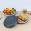 imageHomienly 10 inch Wheat Straw Dinner Plates Set of 8  Alternative to Plastic Microwave ampamp Dishwasher Safe Unbreakable Kids Plates with 4 Colors Classic BrightStone Gray