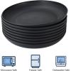 imageHomienly 10 inch Wheat Straw Dinner Plates Set of 8  Alternative to Plastic Microwave ampamp Dishwasher Safe Unbreakable Kids Plates with 4 Colors Classic BrightBlack