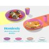 imageHomienly 10 inch Wheat Straw Dinner Plates Set of 8  Alternative to Plastic Microwave ampamp Dishwasher Safe Unbreakable Kids Plates with 4 Colors Classic BrightPink Flower Series