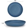 imageHomienly 10 inch Wheat Straw Dinner Plates Set of 8  Alternative to Plastic Microwave ampamp Dishwasher Safe Unbreakable Kids Plates with 4 Colors Classic BrightBlue