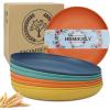 imageHomienly 10 inch Wheat Straw Dinner Plates Set of 8  Alternative to Plastic Microwave ampamp Dishwasher Safe Unbreakable Kids Plates with 4 Colors Classic BrightClassic Bright