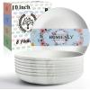 imageHomienly 10 inch Wheat Straw Dinner Plates Set of 8  Alternative to Plastic Microwave ampamp Dishwasher Safe Unbreakable Kids Plates with 4 Colors Classic BrightWhiteTexture