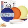 imageHomienly 10 inch Wheat Straw Dinner Plates Set of 8  Alternative to Plastic Microwave ampamp Dishwasher Safe Unbreakable Kids Plates with 4 Colors Classic BrightMondrian Series