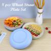 imageHomienly 10 inch Wheat Straw Dinner Plates Set of 8  Alternative to Plastic Microwave ampamp Dishwasher Safe Unbreakable Kids Plates with 4 Colors Classic BrightFresh Light