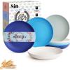 imageHomienly 10 inch Wheat Straw Dinner Plates Set of 8  Alternative to Plastic Microwave ampamp Dishwasher Safe Unbreakable Kids Plates with 4 Colors Classic BrightIsland Series