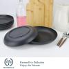 imageHomienly 10 inch Wheat Straw Dinner Plates Set of 8  Alternative to Plastic Microwave ampamp Dishwasher Safe Unbreakable Kids Plates with 4 Colors Classic BrightBlack