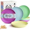 imageHomienly 10 inch Wheat Straw Dinner Plates Set of 8  Alternative to Plastic Microwave ampamp Dishwasher Safe Unbreakable Kids Plates with 4 Colors Classic BrightMemphis Series