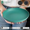 imageHomienly 10 inch Wheat Straw Dinner Plates Set of 8  Alternative to Plastic Microwave ampamp Dishwasher Safe Unbreakable Kids Plates with 4 Colors Classic BrightGreenTexture