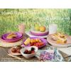 imageHomienly 10 inch Wheat Straw Dinner Plates Set of 8  Alternative to Plastic Microwave ampamp Dishwasher Safe Unbreakable Kids Plates with 4 Colors Classic BrightPink Flower Series