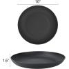 imageHomienly 10 inch Wheat Straw Dinner Plates Set of 8  Alternative to Plastic Microwave ampamp Dishwasher Safe Unbreakable Kids Plates with 4 Colors Classic BrightBlack