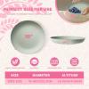 imageHomienly 10 inch Wheat Straw Dinner Plates Set of 8  Alternative to Plastic Microwave ampamp Dishwasher Safe Unbreakable Kids Plates with 4 Colors Classic BrightLight GreyTexture