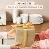 imageHomienly 40Piece Wheat Straw Dinnerware Sets Unbreakable Reusable Dinnerware Set Service for 8 Kitchen Cups Plates and Bowls Set Dishwasher Microwave Safe Dishes Set for Camping Party  MondrianWhite