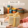 imageHomienly 40Piece Wheat Straw Dinnerware Sets Unbreakable Reusable Dinnerware Set Service for 8 Kitchen Cups Plates and Bowls Set Dishwasher Microwave Safe Dishes Set for Camping Party  MondrianMulticolor