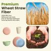 imageHomienly 40Piece Wheat Straw Dinnerware Sets Unbreakable Reusable Dinnerware Set Service for 8 Kitchen Cups Plates and Bowls Set Dishwasher Microwave Safe Dishes Set for Camping Party  MondrianMulti Light