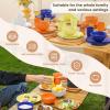 imageHomienly 40Piece Wheat Straw Dinnerware Sets Unbreakable Reusable Dinnerware Set Service for 8 Kitchen Cups Plates and Bowls Set Dishwasher Microwave Safe Dishes Set for Camping Party  MondrianMondrian Series