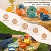 imageHomienly 40Piece Wheat Straw Dinnerware Sets Unbreakable Reusable Dinnerware Set Service for 8 Kitchen Cups Plates and Bowls Set Dishwasher Microwave Safe Dishes Set for Camping Party  MondrianMulticolor