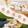 imageHomienly 40Piece Wheat Straw Dinnerware Sets Unbreakable Reusable Dinnerware Set Service for 8 Kitchen Cups Plates and Bowls Set Dishwasher Microwave Safe Dishes Set for Camping Party  MondrianWhite